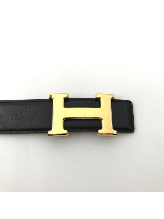 Hermes Leather Constance Buckle Reversible Belt 70 Black Gold main image 7